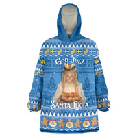Sweden Christmas Wearable Blanket Hoodie God Jul! Santa Lucia - Wonder Print Shop
