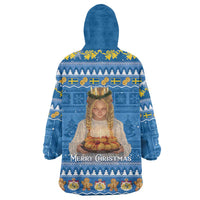 Sweden Christmas Wearable Blanket Hoodie God Jul! Santa Lucia - Wonder Print Shop