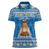 Sweden Christmas Women Polo Shirt God Jul! Santa Lucia - Wonder Print Shop