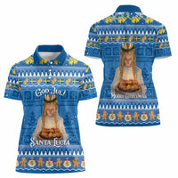 Sweden Christmas Women Polo Shirt God Jul! Santa Lucia - Wonder Print Shop