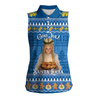Sweden Christmas Women Sleeveless Polo Shirt God Jul! Santa Lucia - Wonder Print Shop