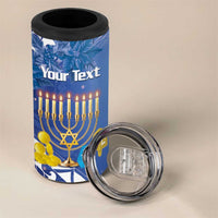 Personalised Hanukkah Jewish Festival 4 in 1 Can Cooler Tumbler It's Lit - Polynesian Pattern - Wonder Print Shop