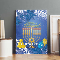Hanukkah Jewish Festival Canvas Wall Art It's Lit - Polynesian Pattern - Wonder Print Shop