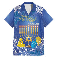 Personalised Hanukkah Jewish Festival Family Matching Mermaid Dress and Hawaiian Shirt It's Lit - Polynesian Pattern - Wonder Print Shop