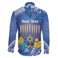 Personalised Hanukkah Jewish Festival Family Matching Mermaid Dress and Hawaiian Shirt It's Lit - Polynesian Pattern - Wonder Print Shop
