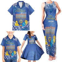 Personalised Hanukkah Jewish Festival Family Matching Tank Maxi Dress and Hawaiian Shirt It's Lit - Polynesian Pattern - Wonder Print Shop