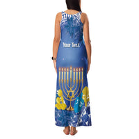 Personalised Hanukkah Jewish Festival Family Matching Tank Maxi Dress and Hawaiian Shirt It's Lit - Polynesian Pattern - Wonder Print Shop
