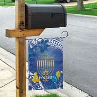Hanukkah Jewish Festival Garden Flag It's Lit - Polynesian Pattern - Wonder Print Shop