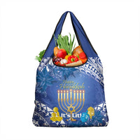 Hanukkah Jewish Festival Grocery Bag It's Lit - Polynesian Pattern
