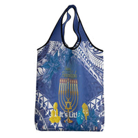 Hanukkah Jewish Festival Grocery Bag It's Lit - Polynesian Pattern