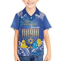 Personalised Hanukkah Jewish Festival Hawaiian Shirt It's Lit - Polynesian Pattern - Wonder Print Shop