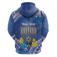 Personalised Hanukkah Jewish Festival Hoodie It's Lit - Polynesian Pattern - Wonder Print Shop