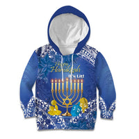Personalised Hanukkah Jewish Festival Kid Hoodie It's Lit - Polynesian Pattern - Wonder Print Shop