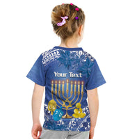 Personalised Hanukkah Jewish Festival Kid T Shirt It's Lit - Polynesian Pattern - Wonder Print Shop