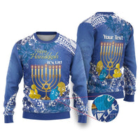 Hanukkah Jewish Festival Ugly Christmas Sweater It's Lit - Polynesian Pattern - Wonder Print Shop
