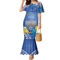 Personalised Hanukkah Jewish Festival Mermaid Dress It's Lit - Polynesian Pattern - Wonder Print Shop