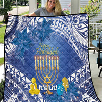 Hanukkah Jewish Festival Quilt It's Lit - Polynesian Pattern - Wonder Print Shop