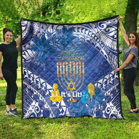 Hanukkah Jewish Festival Quilt It's Lit - Polynesian Pattern - Wonder Print Shop
