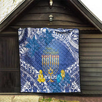 Hanukkah Jewish Festival Quilt It's Lit - Polynesian Pattern - Wonder Print Shop