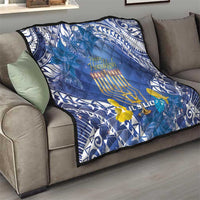 Hanukkah Jewish Festival Quilt It's Lit - Polynesian Pattern - Wonder Print Shop