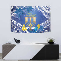 Hanukkah Jewish Festival Tapestry It's Lit - Polynesian Pattern - Wonder Print Shop