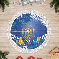 Hanukkah Jewish Festival Tree Skirt It's Lit - Polynesian Pattern - Wonder Print Shop