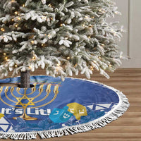 Hanukkah Jewish Festival Tree Skirt It's Lit - Polynesian Pattern - Wonder Print Shop