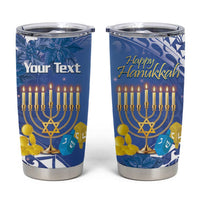 Personalised Hanukkah Jewish Festival Tumbler Cup It's Lit - Polynesian Pattern - Wonder Print Shop