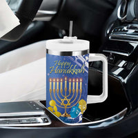 Personalised Hanukkah Jewish Festival Tumbler With Handle It's Lit - Polynesian Pattern - Wonder Print Shop