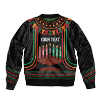 Personalized African-American Kwanzaa Bomber Jacket Kinara Candles African Pattern - Wonder Print Shop