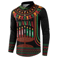 Personalized African-American Kwanzaa Button Sweatshirt Kinara Candles African Pattern - Wonder Print Shop