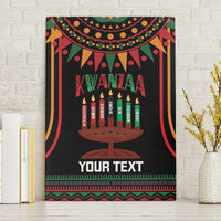Personalized African-American Kwanzaa Canvas Wall Art Kinara Candles African Pattern - Wonder Print Shop