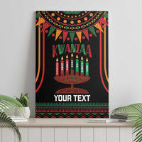 Personalized African-American Kwanzaa Canvas Wall Art Kinara Candles African Pattern - Wonder Print Shop