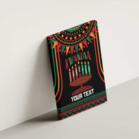 Personalized African-American Kwanzaa Canvas Wall Art Kinara Candles African Pattern - Wonder Print Shop