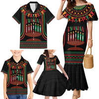 Personalized African-American Kwanzaa Family Matching Mermaid Dress and Hawaiian Shirt Kinara Candles African Pattern - Wonder Print Shop