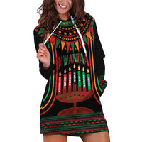 Personalized African-American Kwanzaa Hoodie Dress Kinara Candles African Pattern - Wonder Print Shop