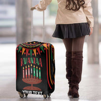 Personalized African-American Kwanzaa Luggage Cover Kinara Candles African Pattern - Wonder Print Shop