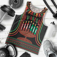 Personalized African-American Kwanzaa Men Tank Top Kinara Candles African Pattern - Wonder Print Shop