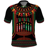 Personalized African-American Kwanzaa Polo Shirt Kinara Candles African Pattern - Wonder Print Shop