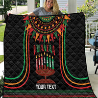 Personalized African-American Kwanzaa Quilt Kinara Candles African Pattern - Wonder Print Shop