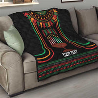 Personalized African-American Kwanzaa Quilt Kinara Candles African Pattern - Wonder Print Shop