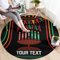 Personalized African-American Kwanzaa Round Carpet Kinara Candles African Pattern