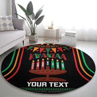 Personalized African-American Kwanzaa Round Carpet Kinara Candles African Pattern