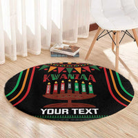 Personalized African-American Kwanzaa Round Carpet Kinara Candles African Pattern