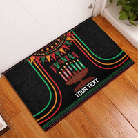 Personalized African-American Kwanzaa Rubber Doormat Kinara Candles African Pattern - Wonder Print Shop