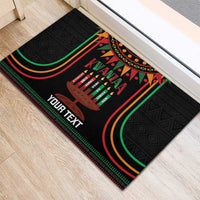 Personalized African-American Kwanzaa Rubber Doormat Kinara Candles African Pattern - Wonder Print Shop