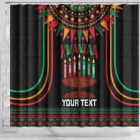 Personalized African-American Kwanzaa Shower Curtain Kinara Candles African Pattern