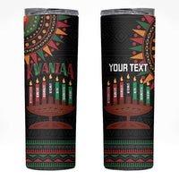 Personalized African-American Kwanzaa Skinny Tumbler Kinara Candles African Pattern - Wonder Print Shop