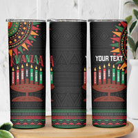 Personalized African-American Kwanzaa Skinny Tumbler Kinara Candles African Pattern - Wonder Print Shop