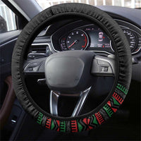 African-American Kwanzaa Steering Wheel Cover Kinara Candles African Pattern - Wonder Print Shop